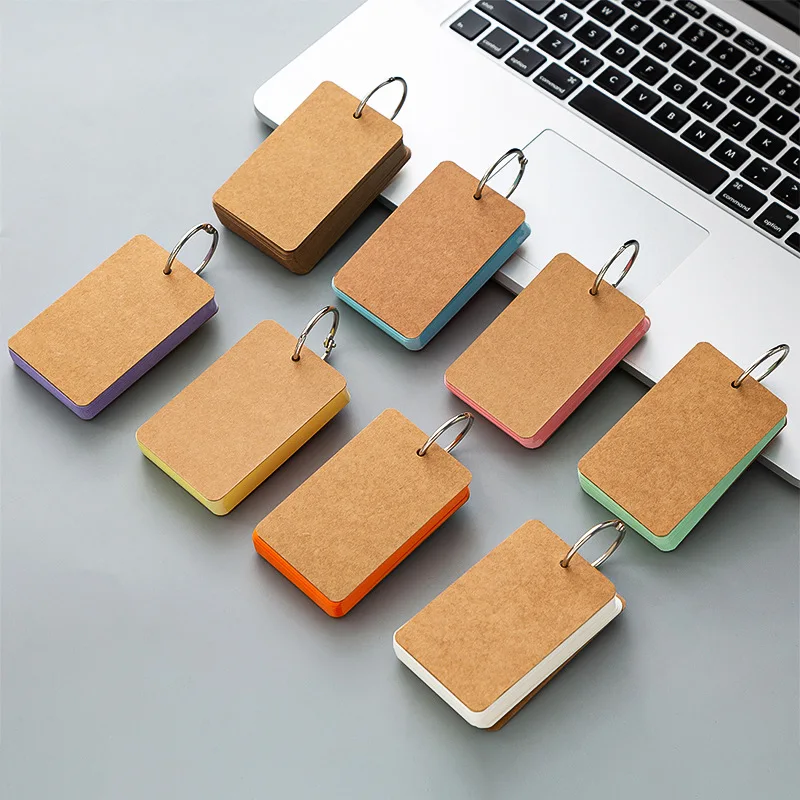 

Portable Buckle Binder Notes Flash Cards Memo Pads DIY Blank Card Stationery Memo Pad Loose Leaf Notes Notepad Word Study Card