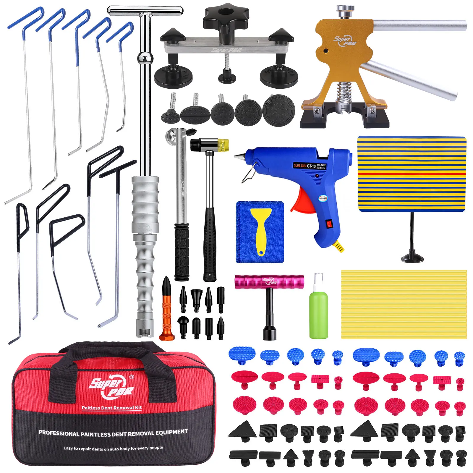 

Инструменты для ремонта вмятин на автомобиле Набор для ремонта вмятин без покраски, набор для удаления вмятин без покраски кузова, профессиональный автомобильный Съемник вмятин