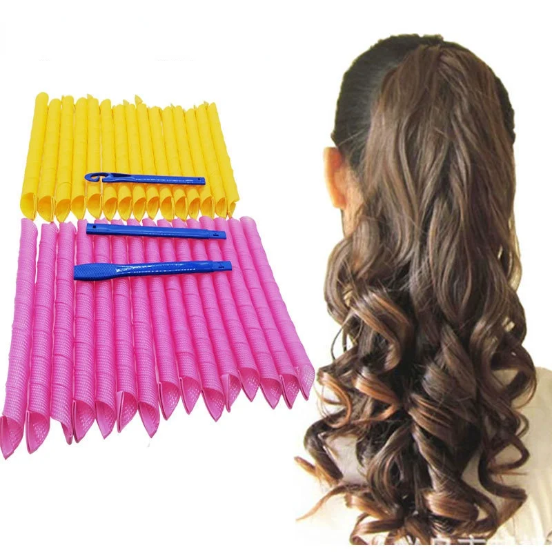 

Hair Rollers Snail Shape Not Waveform 10pcs 4 Sticks Spiral Round Curls Hair Curler Soft Hair Curler Bendy Hair Rollers