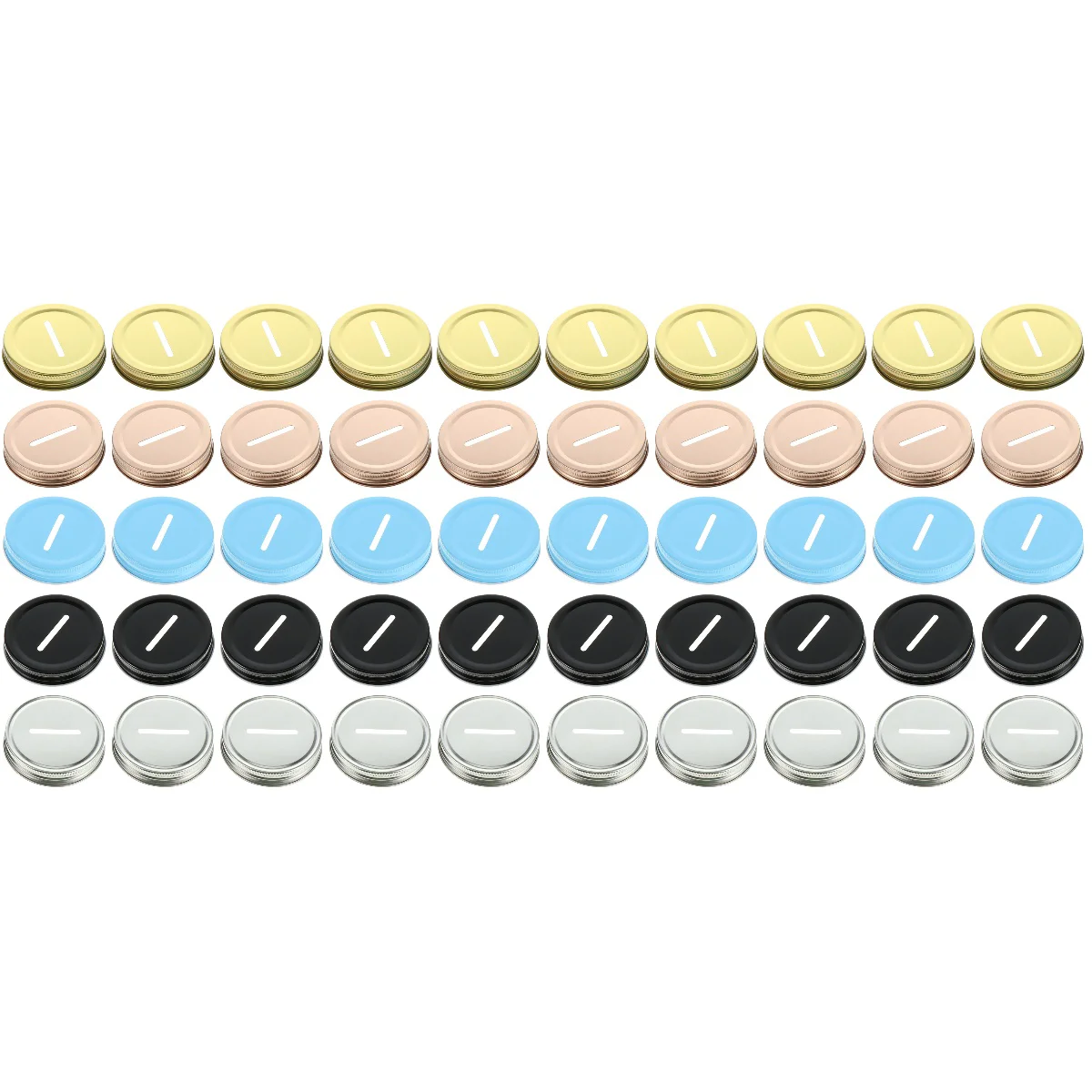 

50 pcs Tinplate Saving Pot Lids Covers Change Bill Storage Jar Lids
