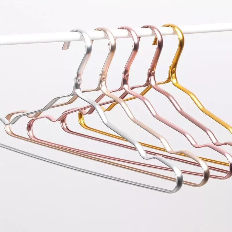 

NEW2023 Clothes Hangers 10pcs Aluminium Alloy Coat Hangers Anti-slip Seamless Metal Drying Rack Wardrobe Organizer Clothing Stor