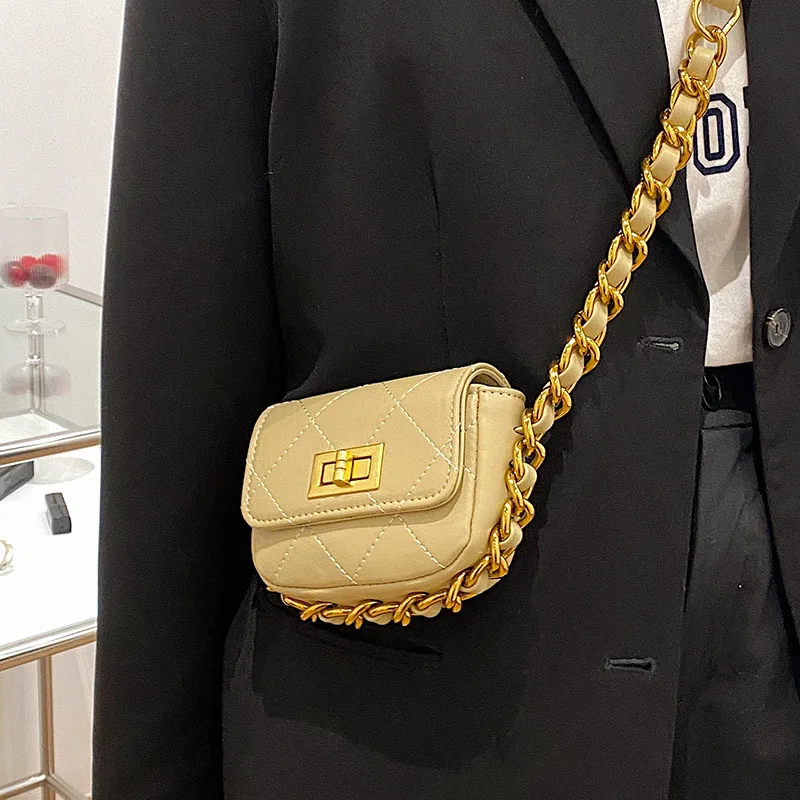 

Luxury Designer Mini PU Leather Crossbody Flap Bags for Women 2022 Trend Fashion Women's Brand Chain Shoulder Handbag and Purses