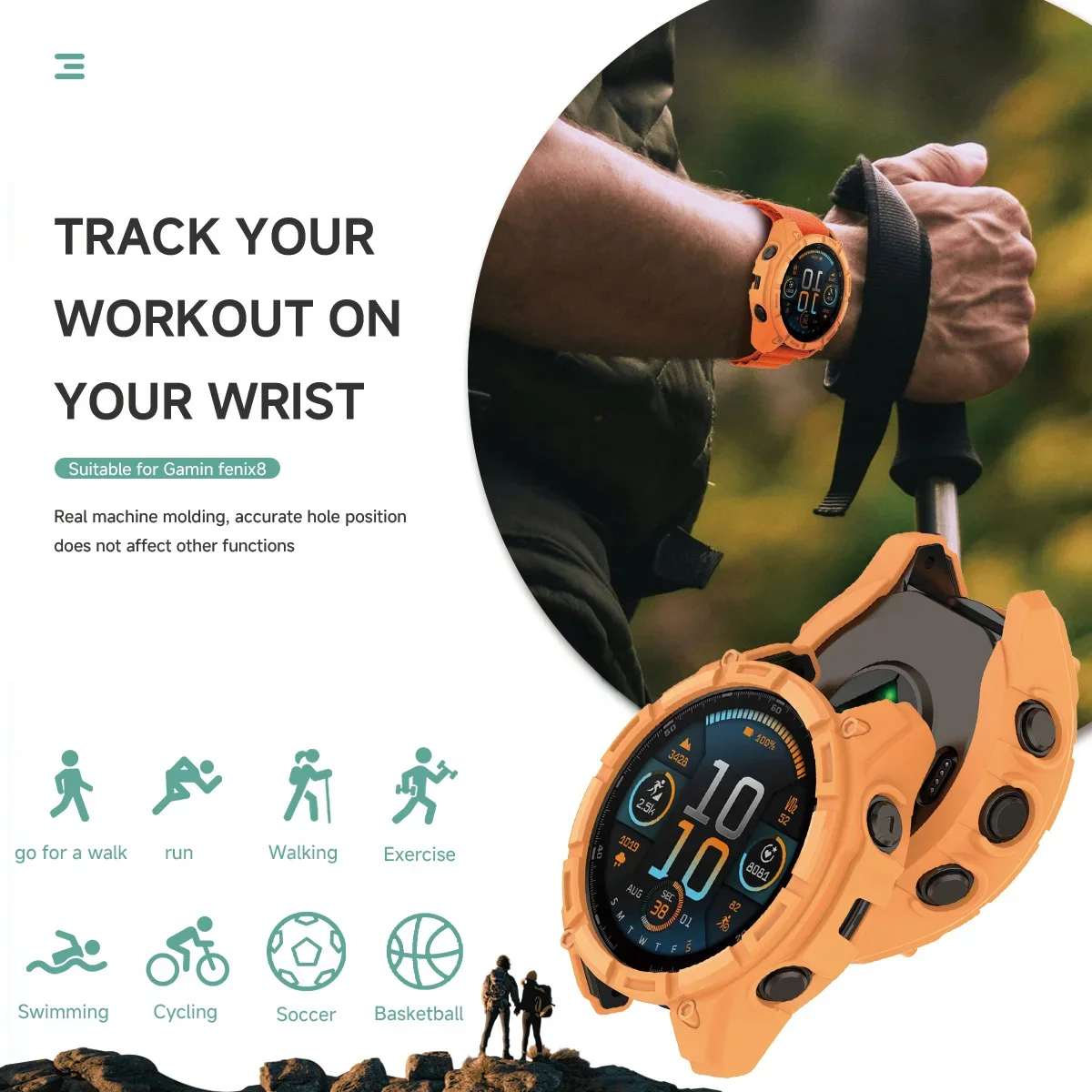 Фото Чехол из ТПУ для Garmin Fenix8 51/47/43 мм, чехол для часов, браслет, рамка, сменный ободок для garmin Fenix 8, защитный мягкий чехол №3