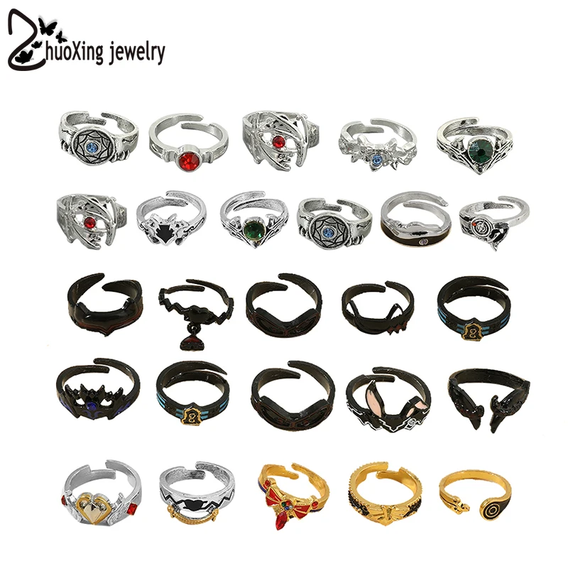 

Anime Open Ring for Men Jewelry Metal Set Rings Fashion Jewelry Trendy Finger Ring Women Accessories Gift For Frineds
