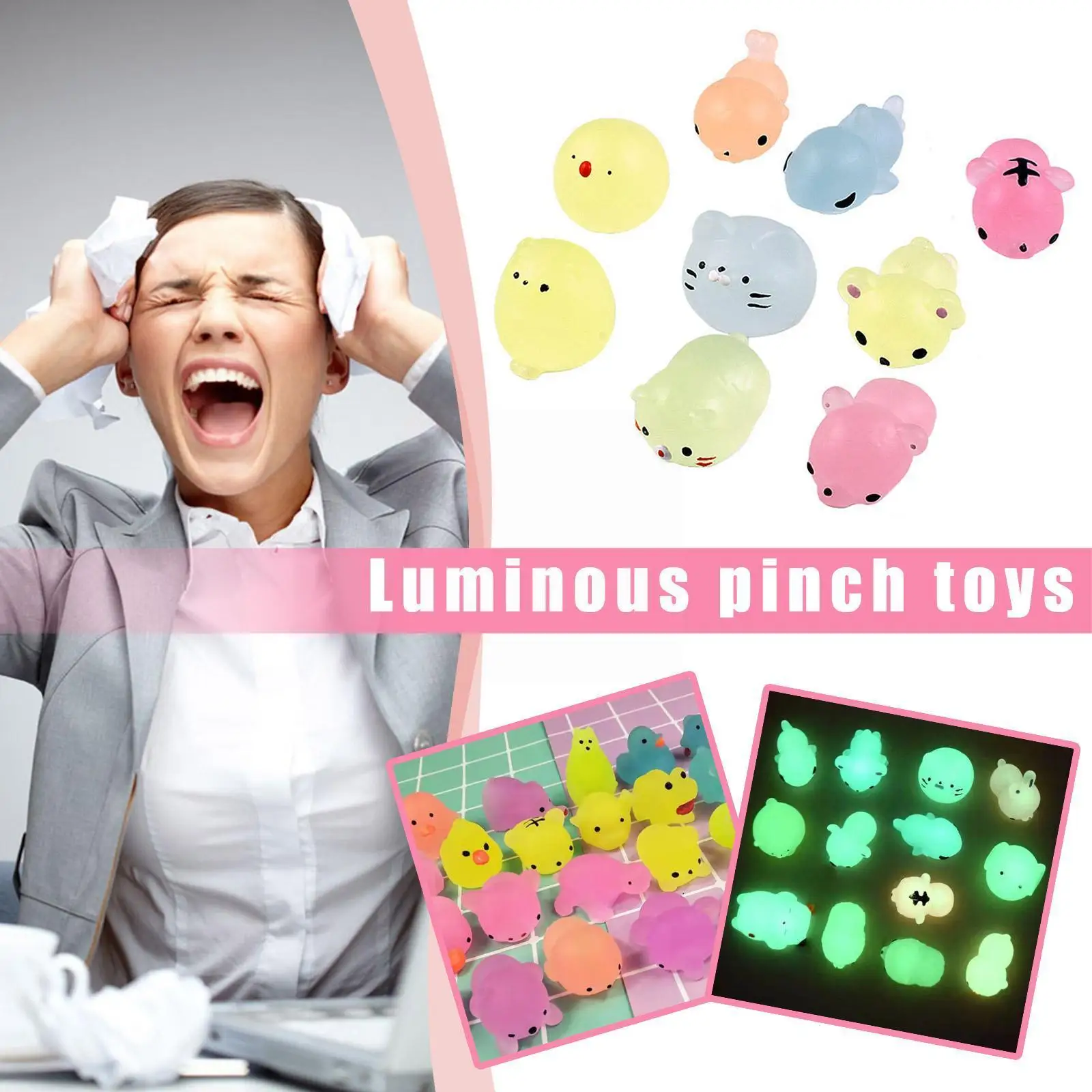 

1pc Anti Anxiety Luminous Toy Fidget Squishy Animal To Press Pinch Tpr Toy For Kids Calm Concentration Training Birthday To A5v0