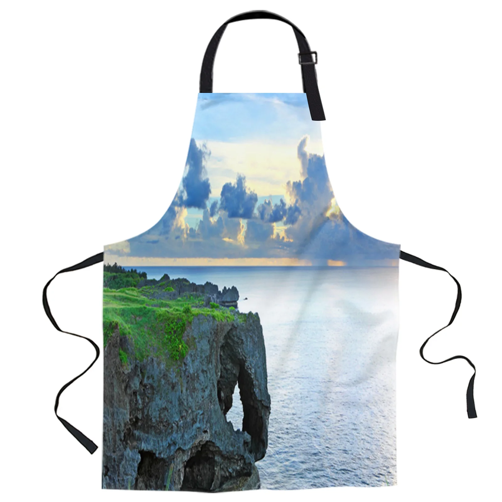 

Lake Surface Sky Scenery Baking Apron Kitchen for Women Man Home Cooking Accessories Beauty Nails Shop Cleaning Pinafore