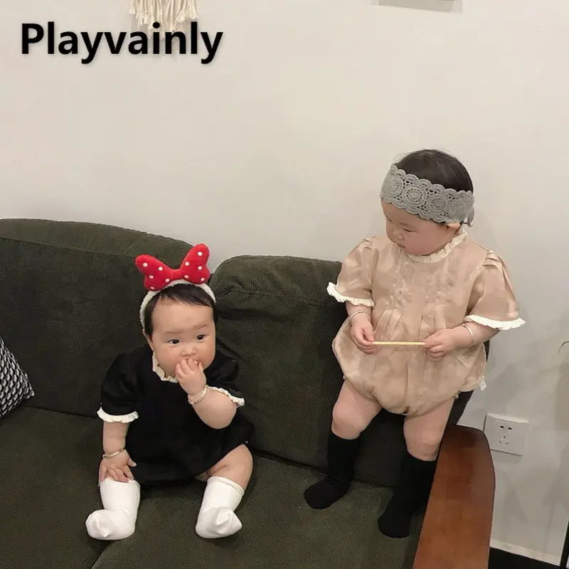 Детский комбинезон с коротким рукавом, с помятым воротником, в треугольном стиле