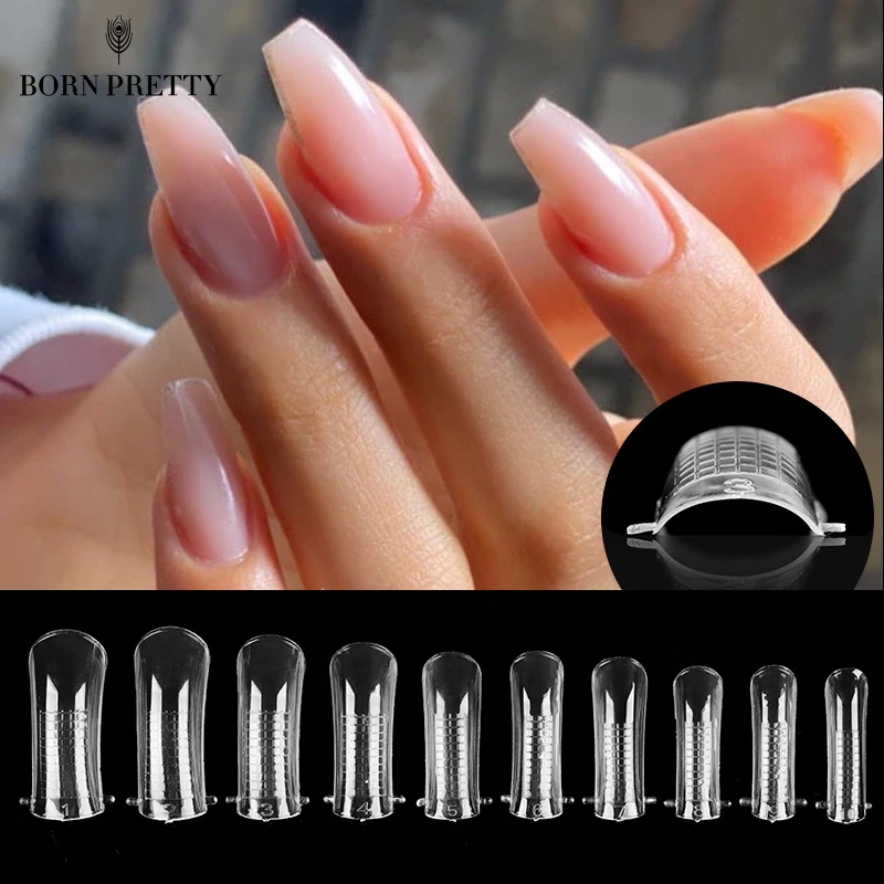 

1 Bag False Nail Tips Gel Nails Extension Full Cover Sculpted Transparent Clear Fake Nail Tips Decorations Pressed On The Nail
