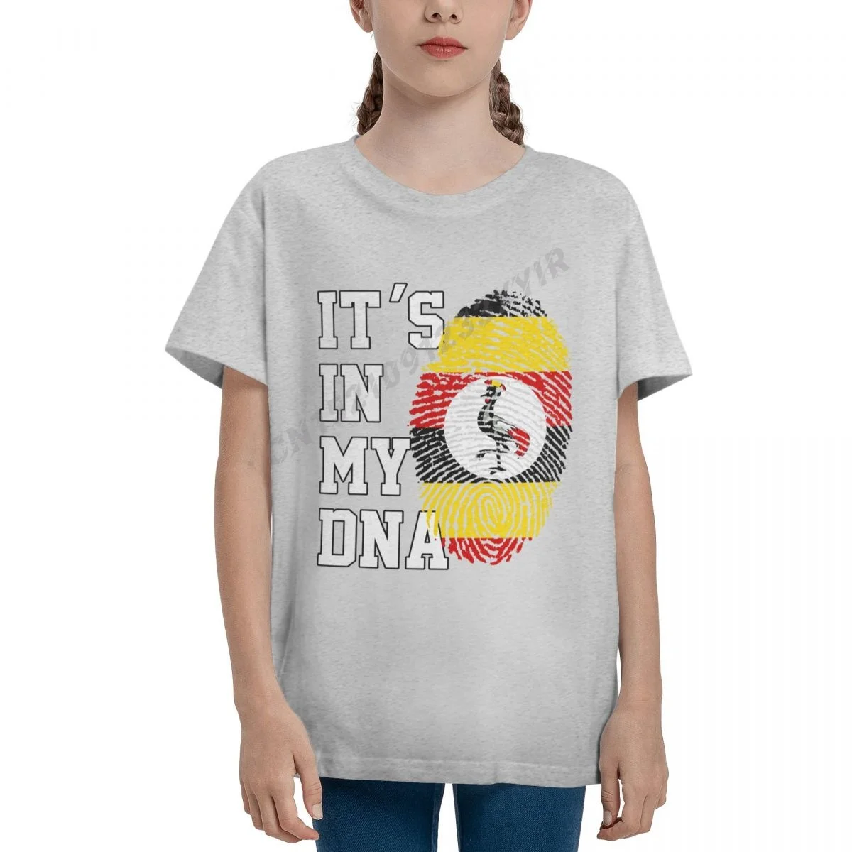 

Youth Boy/Girl IT'S IN MY DNA Uganda Flag Ugandans Fans T-shirt Kids tshirt tee 100% Cotton T Shirt o-neck short sleeve Children