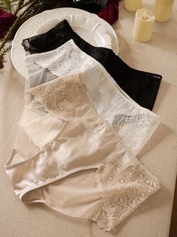 SuyaDream Кружевные трусы из шелка