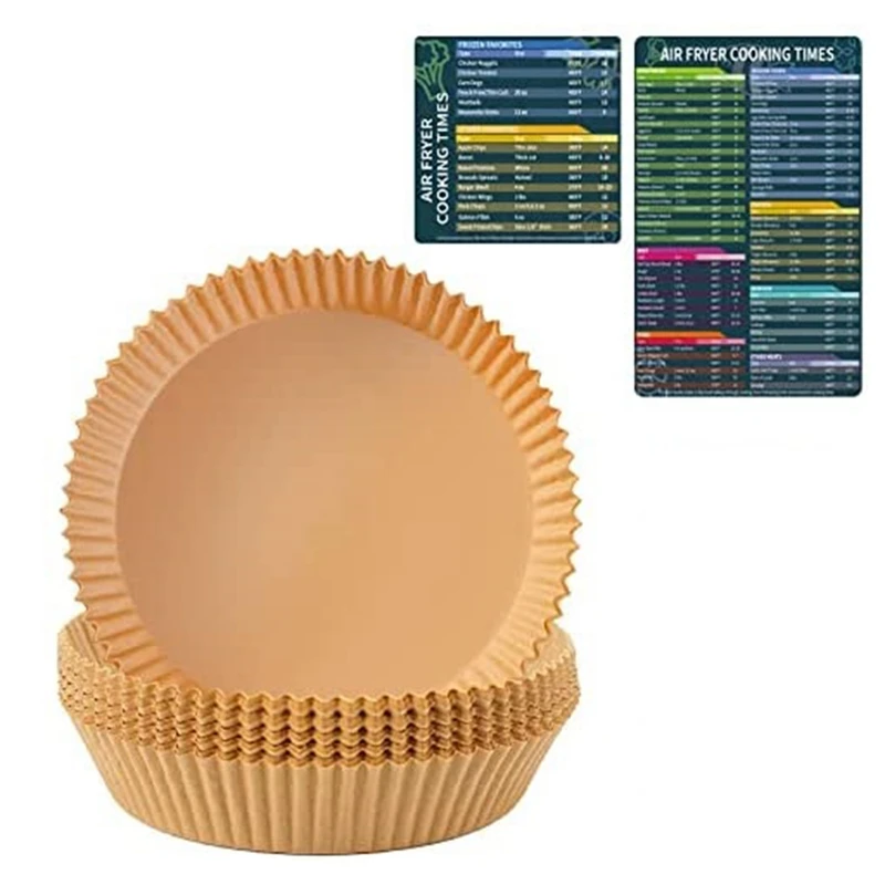 

Air Fryer Disposable Paper Liner,Air Fryer Magnetic Cheat Sheet Cook Times,Non Stick Parchment Paper For 3-5QT Air Fryer