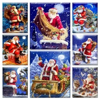 gatyztory coloring by number santa claus kits oil painting by number modern drawing on canvas christmas gifts home decor