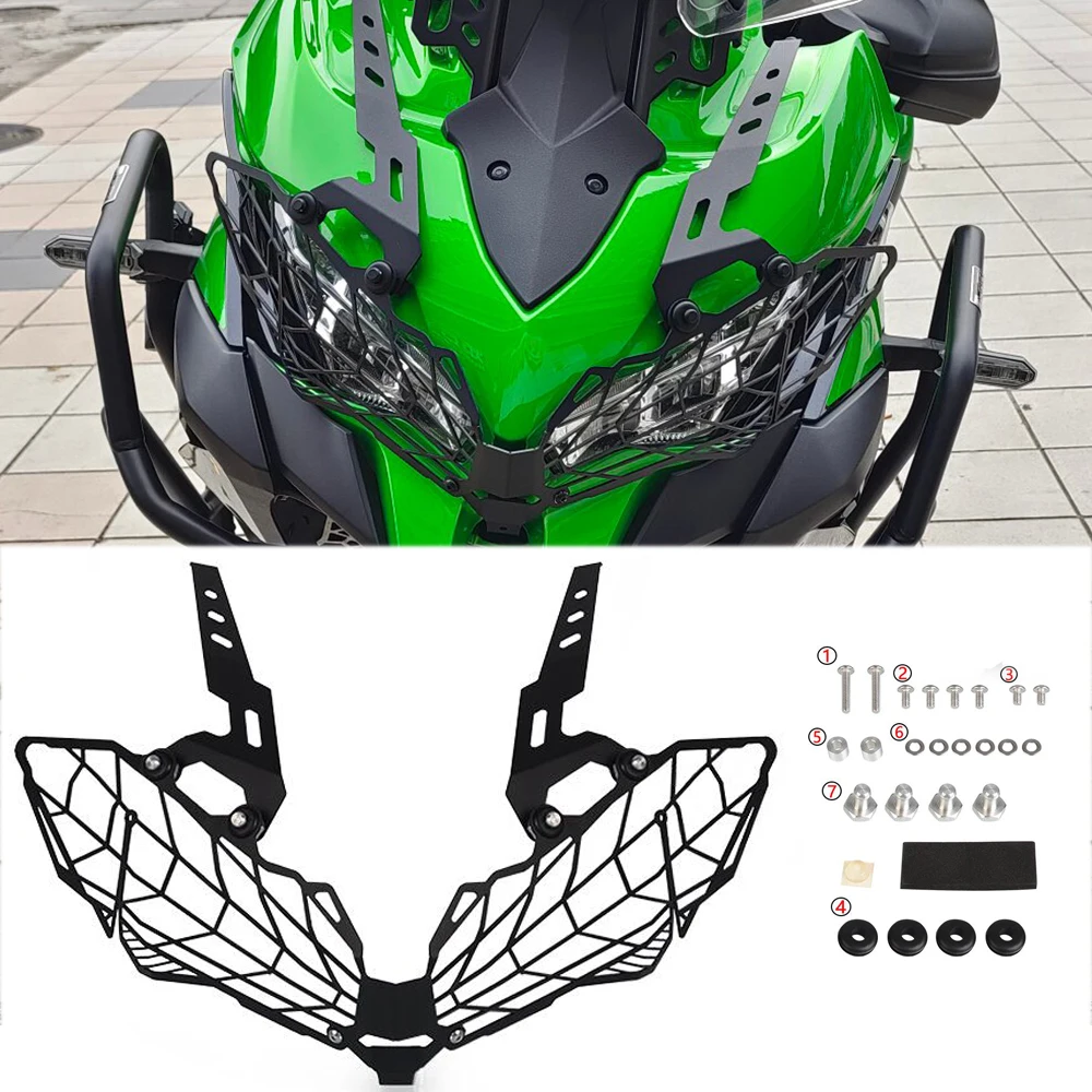 

2023 For KAWASAKI Versys 1000 KLE1000 2019 2020 2021 2022 Motorcycle Headlight Protector Light Cover Protective Guard Grille