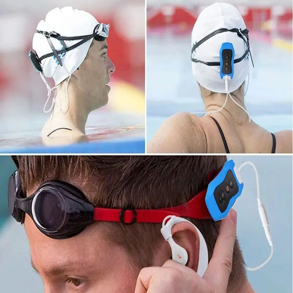 Waterproof IPX8 Swimming MP3 FM Radio 4G/8G Headphone Diving Surfing Cycling Outdor Sport Music Player