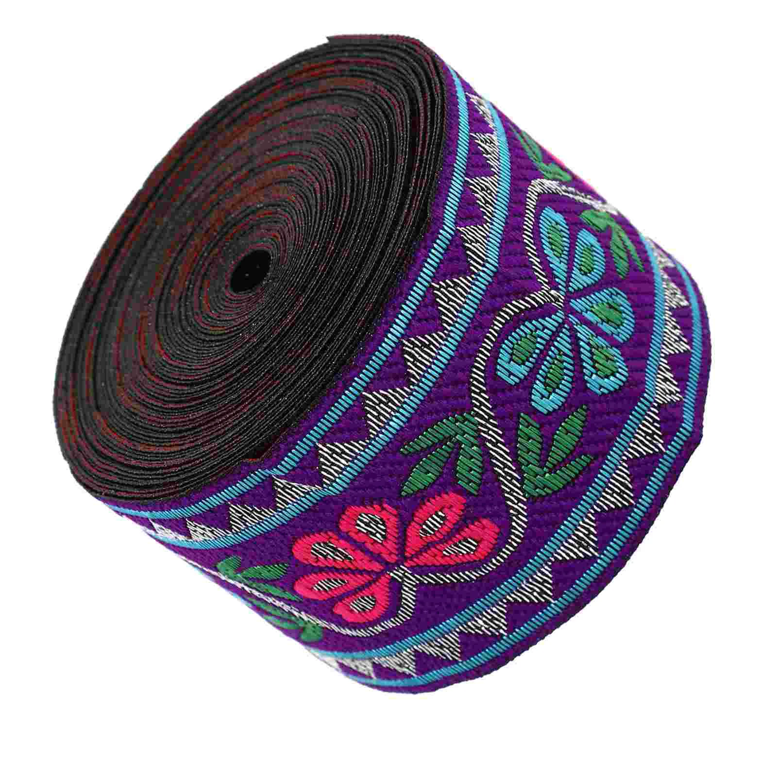 

Appliques Dresses Ethnic Lace Style Ribbon Weave DIY Supplies Decorative Purple Bow Ribbons Bag Shoes Accessories