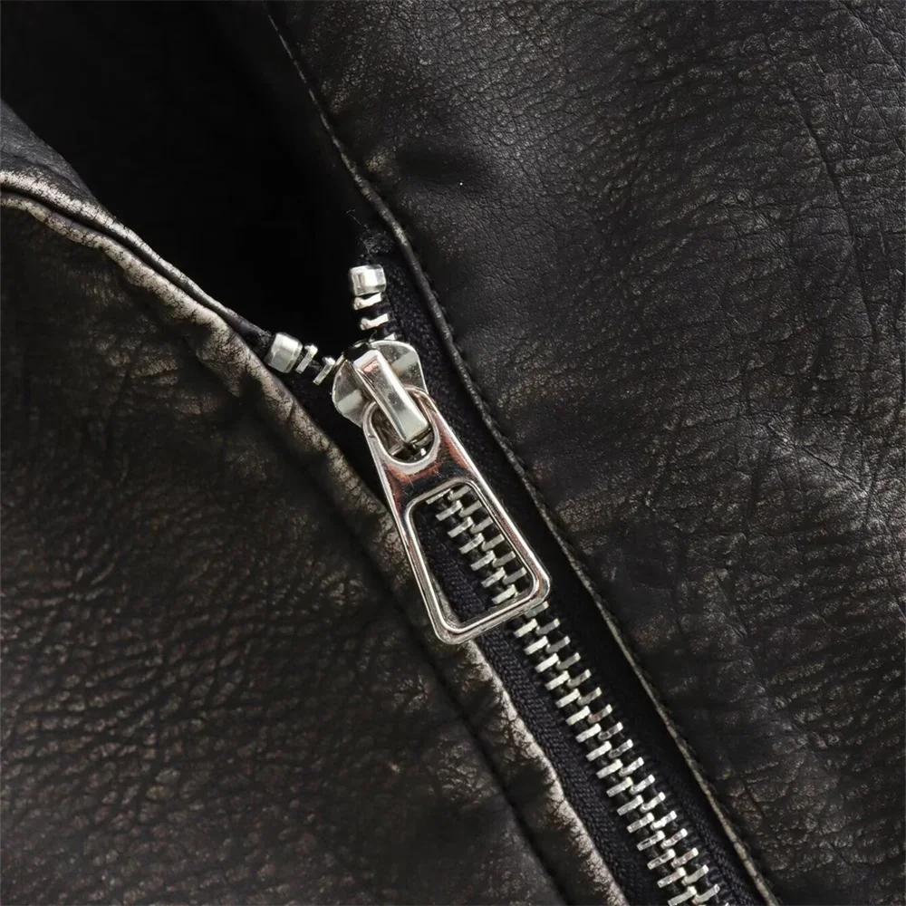 Лидер продаж 2024 новый женский модный ретро-жилет из потертой кожи Короткий