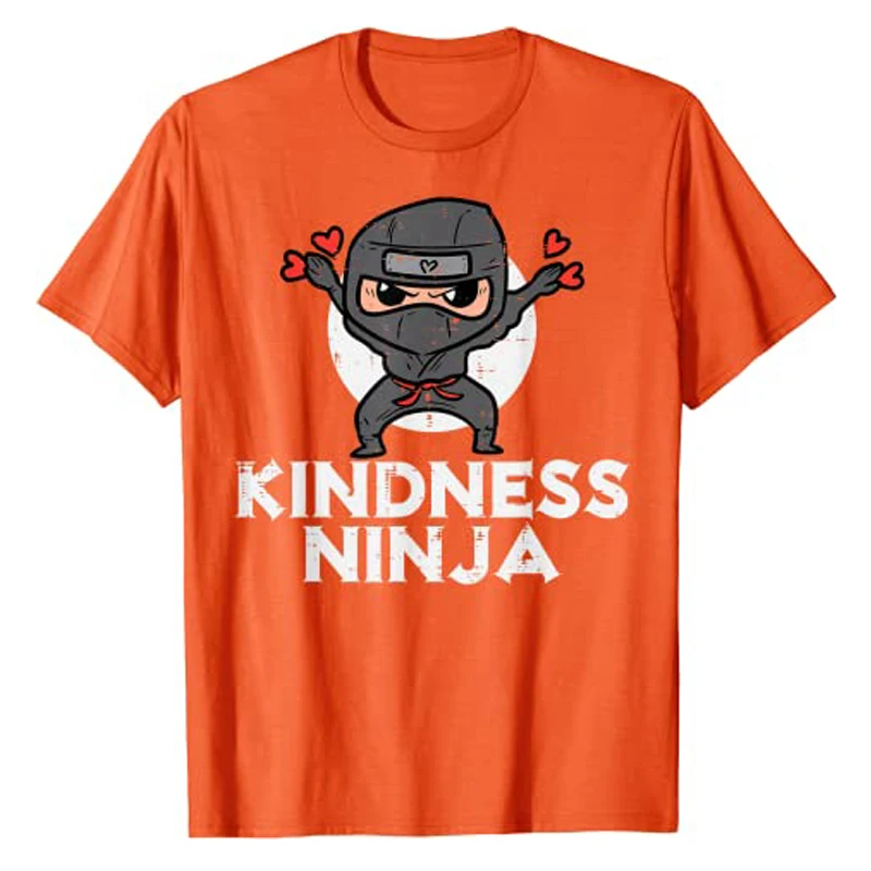 

Kindness Ninja Funny Kids Unity Day Orange Anti Bullying T-Shirt Graphic Tee Tops Cute Lovely Basic Clothes Short Sleeve Outfits