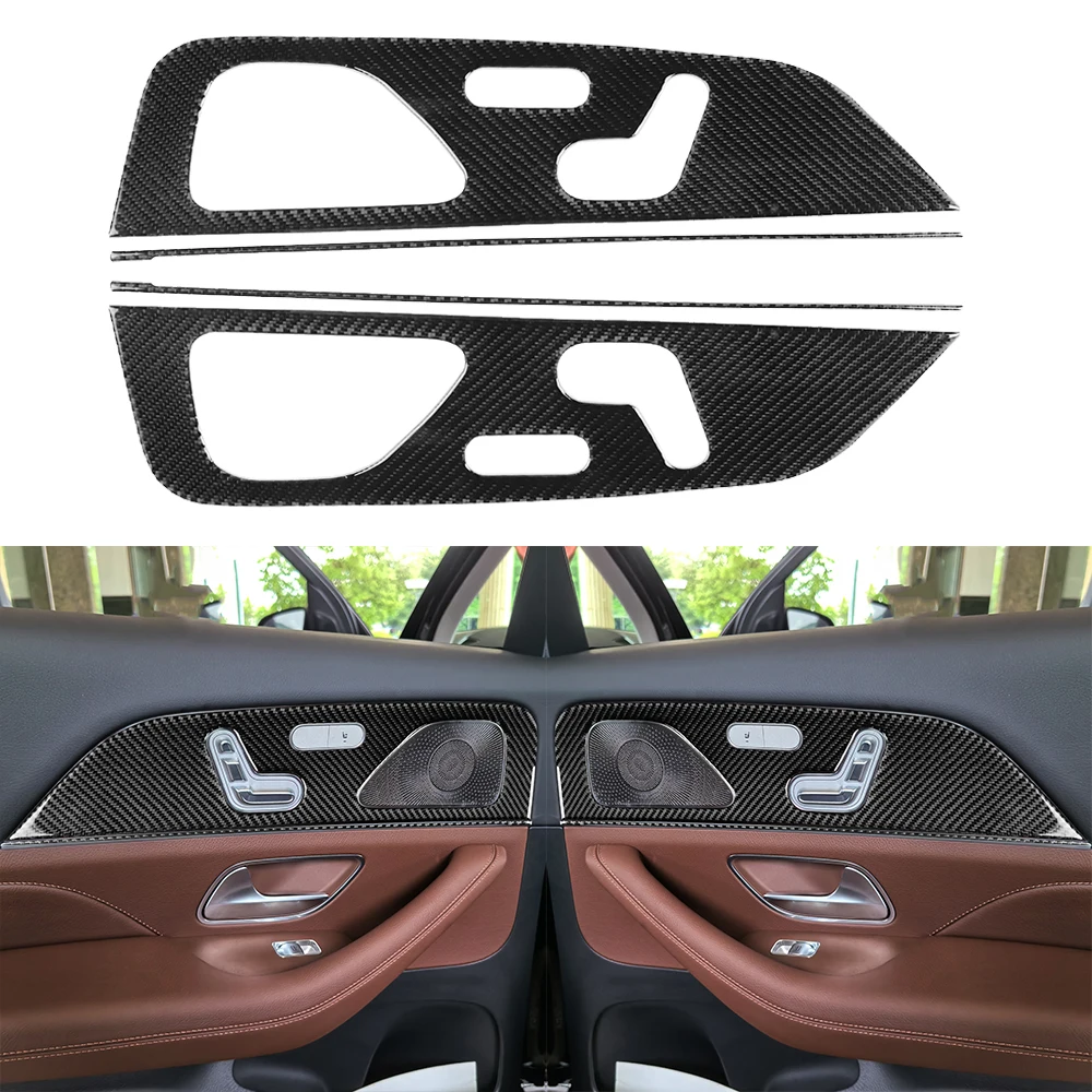 Фото Для Mercedes-Benz W167 GLE 300 350 400 450 2019-2024 автомобильные аксессуары из настоящего углеродного волокна, комплект подъема шасси переключения передач, наклейка на отделку №5
