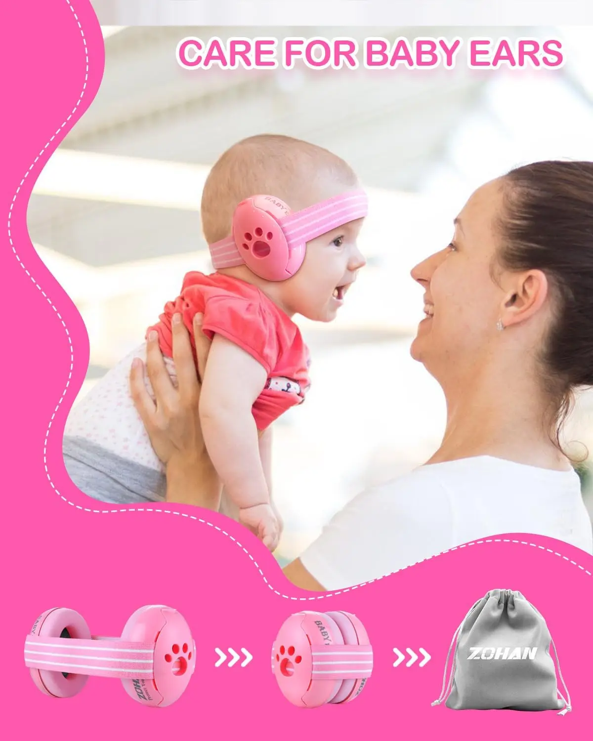 Детские наушники ZOHAN с шумоподавлением и защитой ушей