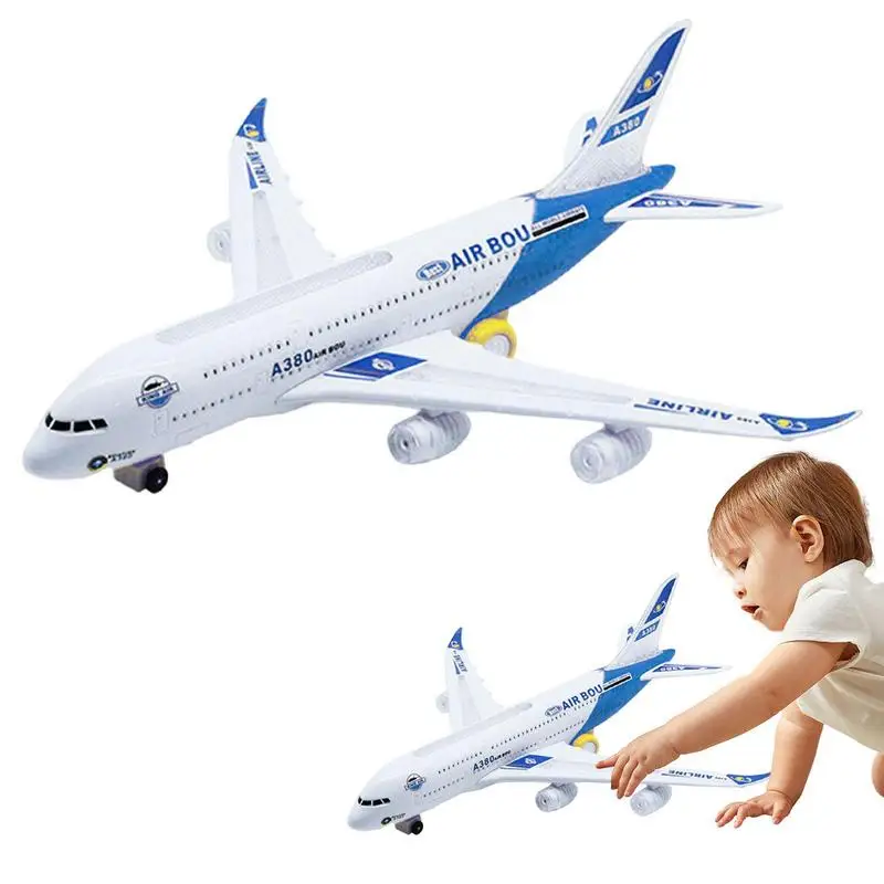 

Светодиодный самолёт A380, игрушечный самолет с фотовспышкой, искусственная музыка, игрушечный самолет для малышей, отличная Пасха