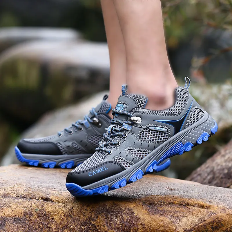 Summer Mesh Breathable Men's Hiking Shoes Comfy Anti-slip Unisex Mountain Shoes High quality Outdoors Women's Trekking Sneakers
