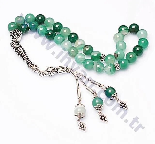IQRAH Agate Stone Rosary (925 STERLING SILVER)