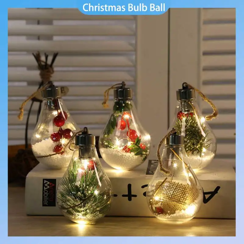 

Рождественская светодиодная лампочка, светильник в виде шара, прозрачная подвеска на рождественскую елку, подвесное украшение, лампочка для украшения дома, светящаяся пластиковая лампочка в виде шара, новинка