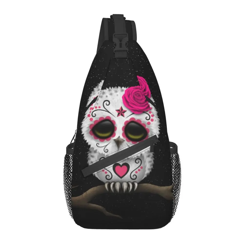 

Dead Sugar Skull Owl Shoulder Bags Animal Vintage Chest Bag Male Phone Bicycle Sling Bag Running Graphic Crossbody Bags