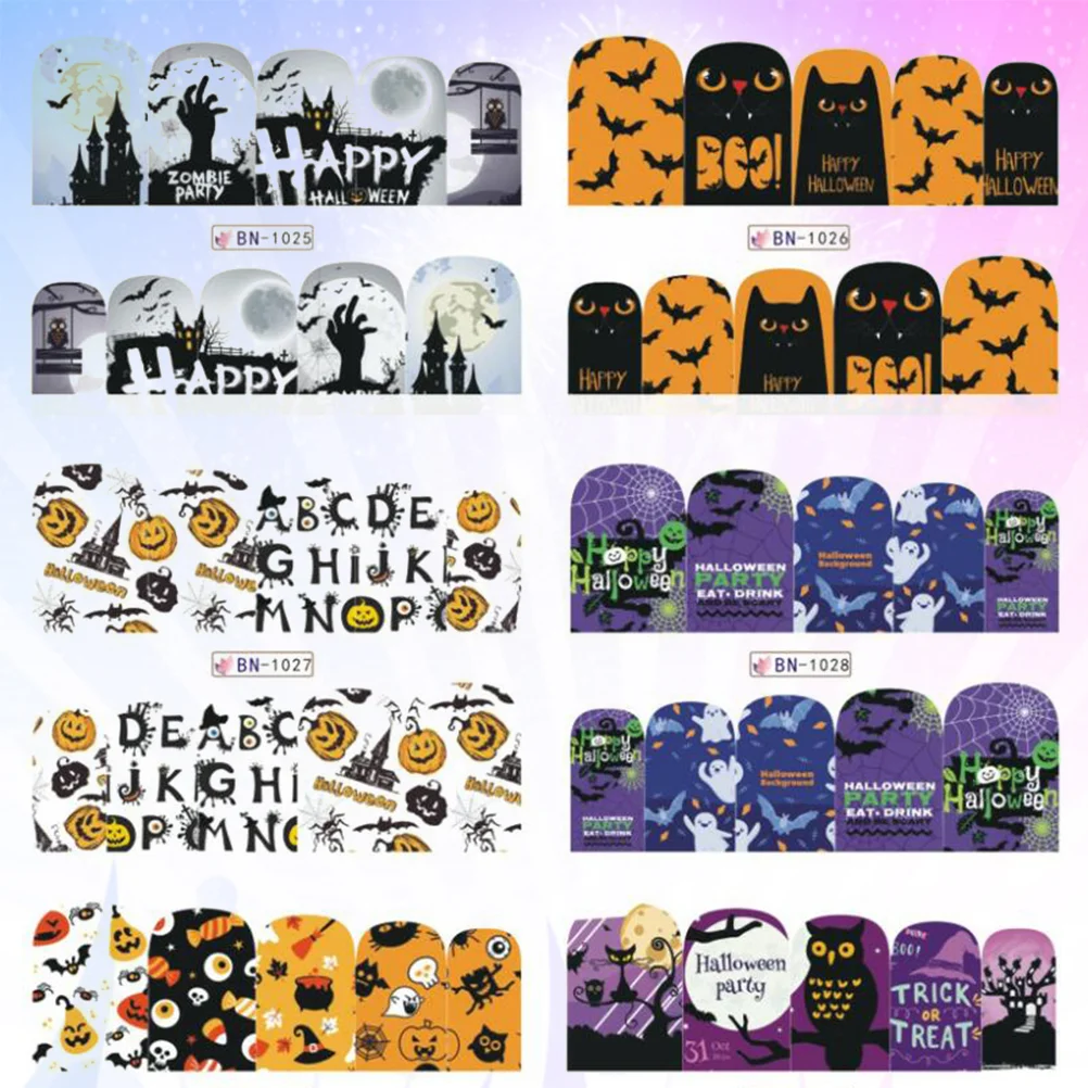 

Nailstickersadhesive Diy Decals 3Dmanicures Dead Ghost Wraps Day Thetips Decoration Nails Stickerhorror Decorations Party