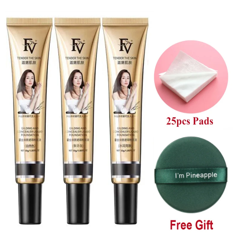 

FV Foundation Concealer Cream Original Gilded Natural Ingredients Skin Care Face Base Makeup Liquid Blemish Cover