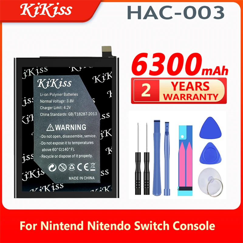 

Аккумуляторная батарея KiKiss 6300 мАч для Nintendo Nitendo Switch Console, 3,7 в, 4310 мАч, литий-ионные перезаряжаемые батареи