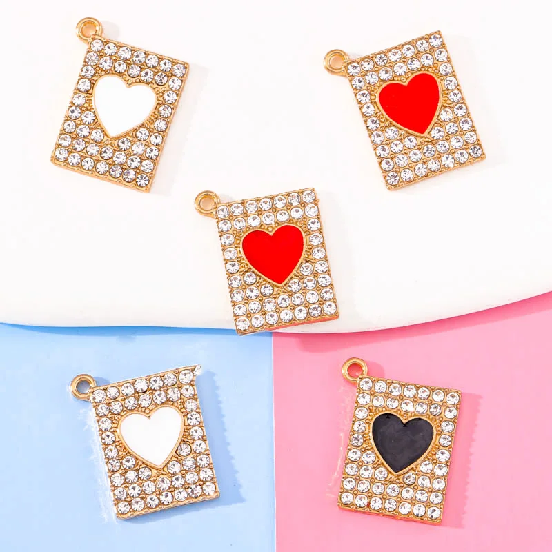 

20Pcs 15*20mm Alloy Zircon Luxury Women's Pendant DIY Necklace Bracelet Earring Party Charm For Jewelry Making Beads Accessories