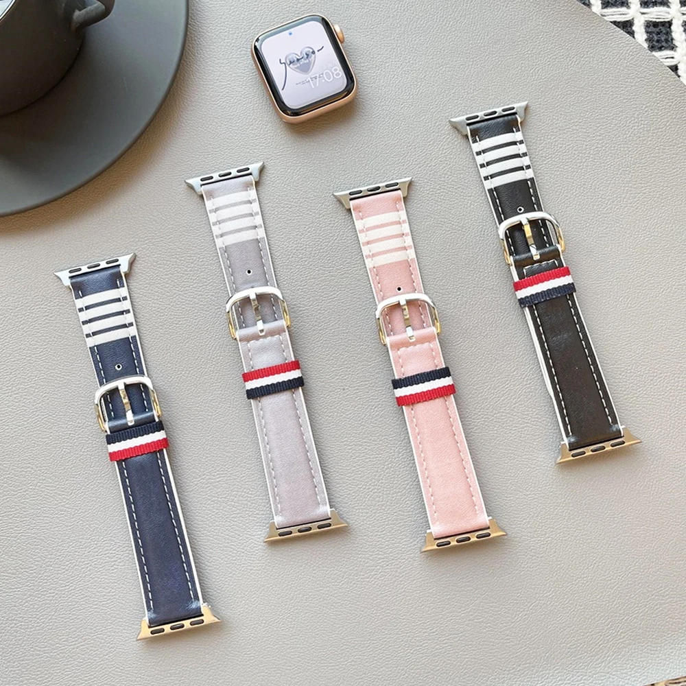 

Genuine Leather Strap For Apple Watch Ultra 49mm 41mm 45mm correa 38mm 40mm bracelet iwatch series 8 7 6 5 4 3 SE 42mm 44mm Band