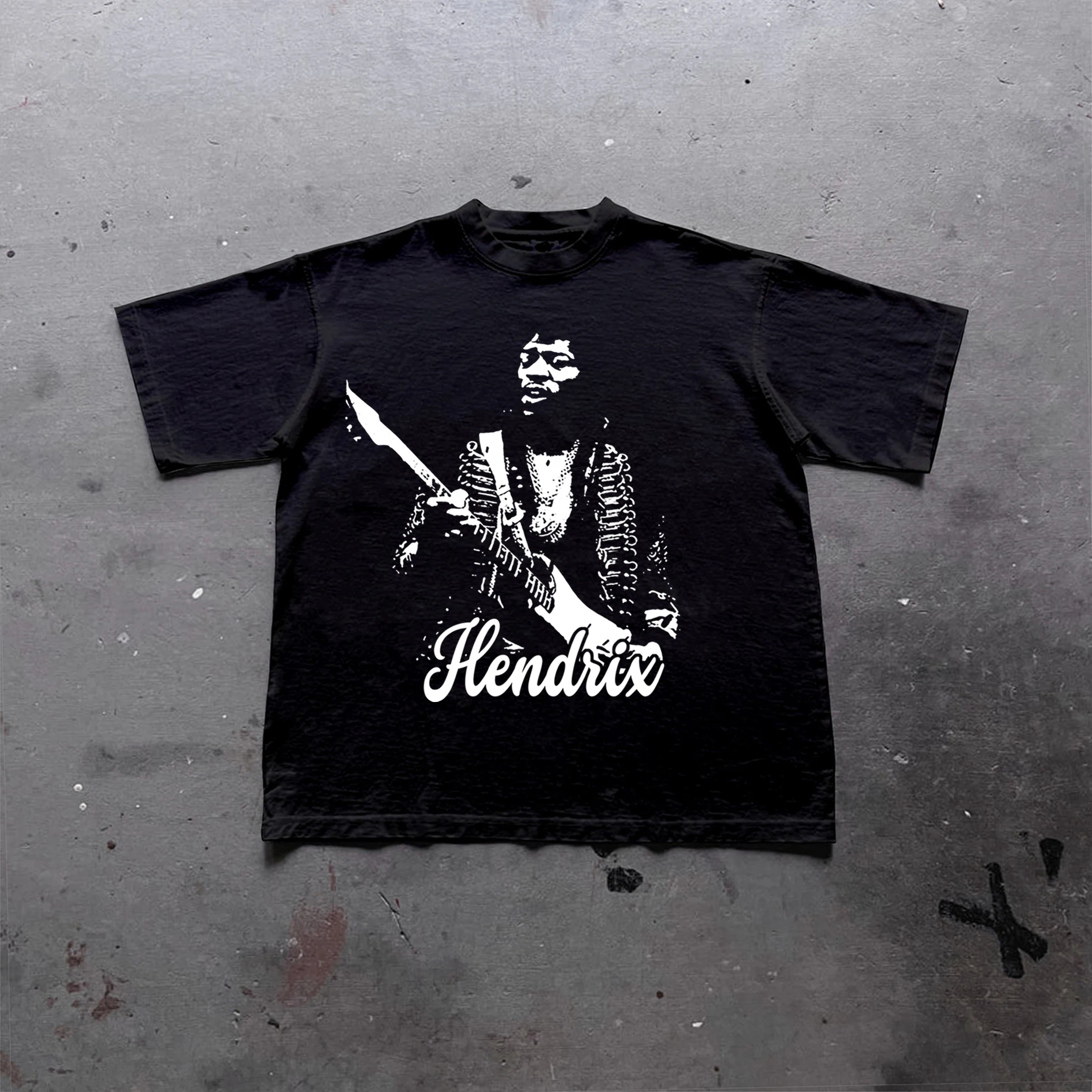 Футболка хлопковая с графическим принтом для гитаристов коротким рукавом