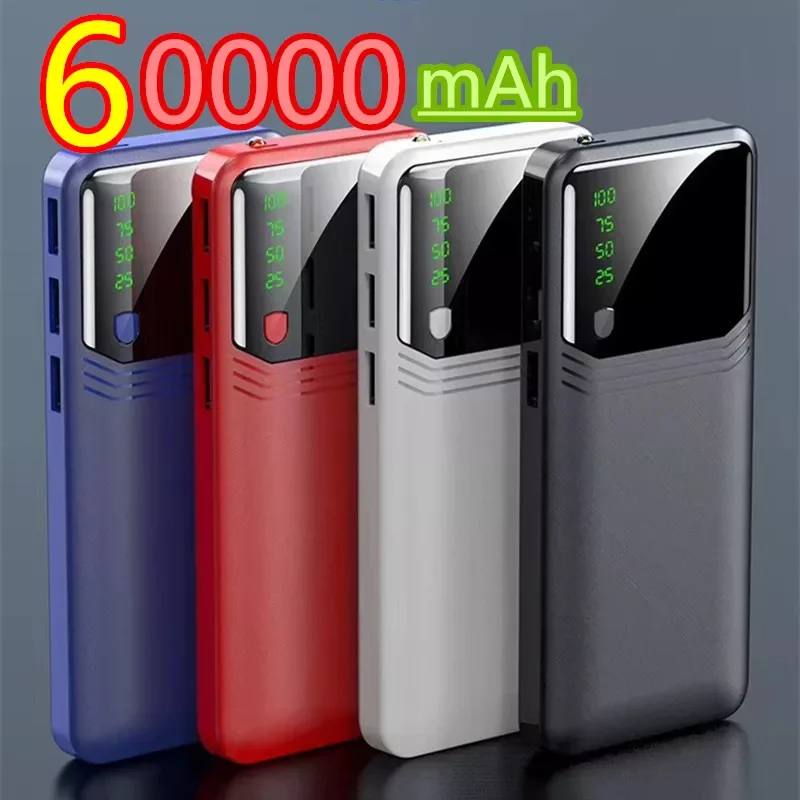 

NEW2023 Power Bank 60000mAh Portable Charging Power Bank 10000 mAh 3 USB External Battery Charger For iPhone 12 Pro Xiaomi Huawe