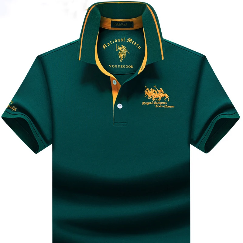 

New 100% Cotton for Men Golf Wear Luxury Brand Men's Polo Shirt Short Sleeve T-Shirt Summer Loose Large Size Top MAN