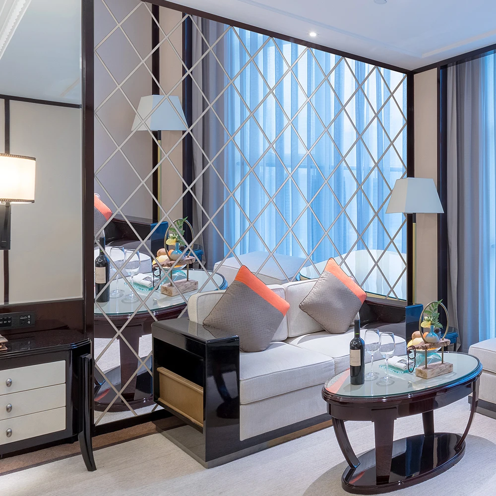 Зеркальные 3D наклейки большие алмазные треугольники домашний декор акриловые