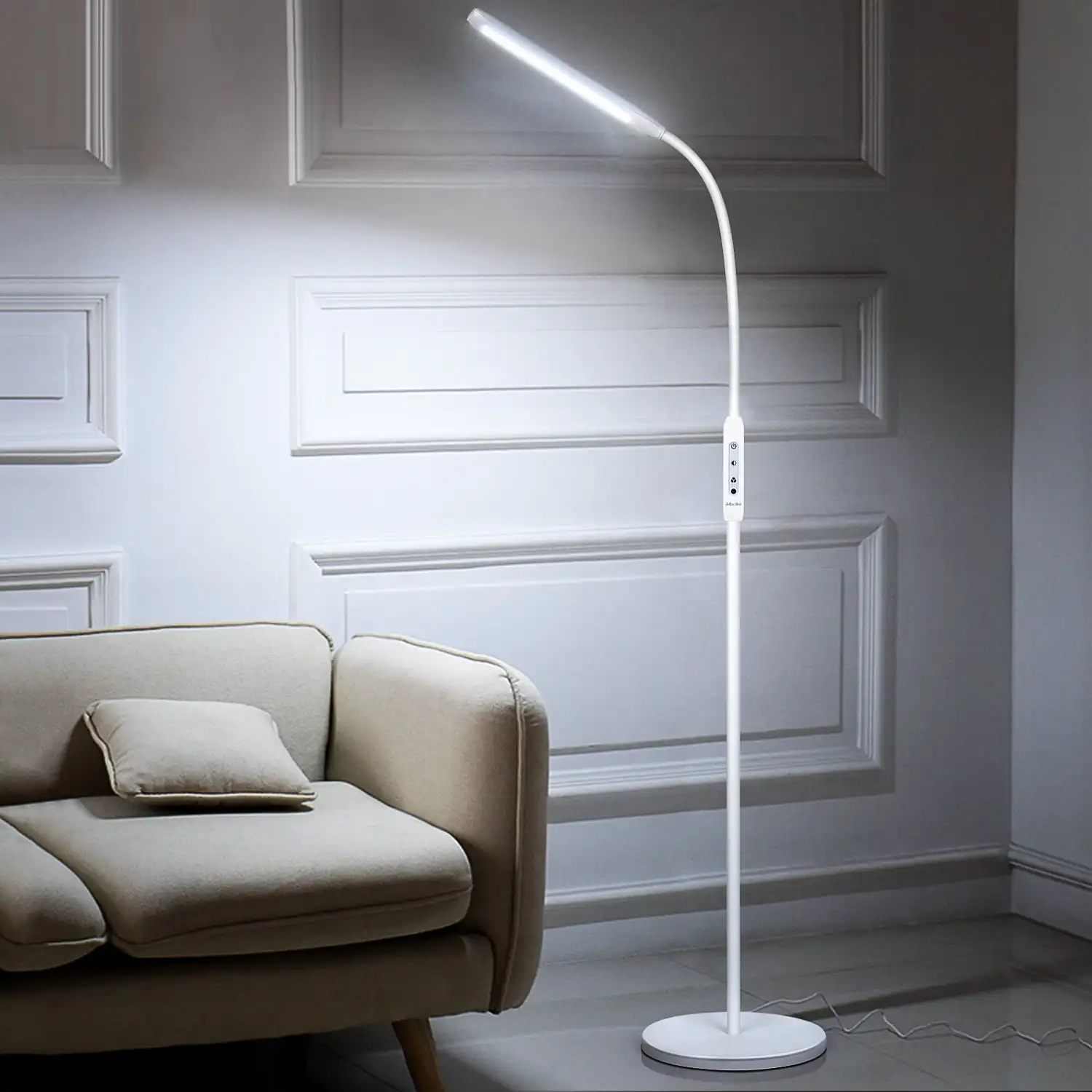 

LED Floor Lamp Remote Control 5 Brightness Levels & 5 Colors 1800lm for Living Room Bedroom Office White