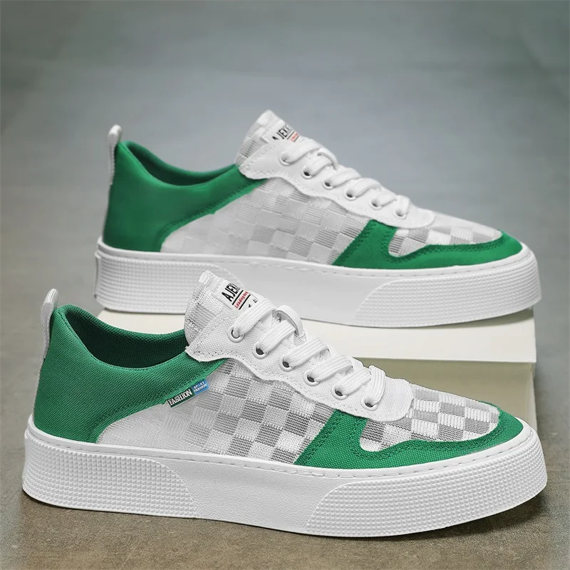 

Кроссовки мужские на шнуровке, Вулканизированная подошва, дышащие холщовые, плоская подошва, повседневная прогулочная обувь, модель Лето ...