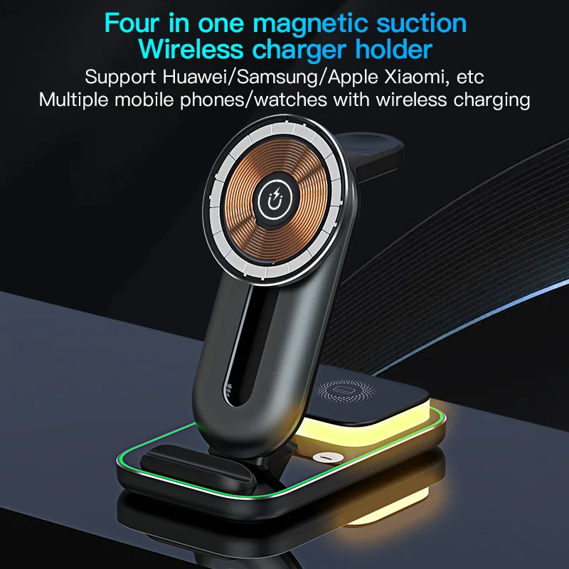 MagSafe Беспроводная зарядка телефона Holde 4 в 1 мульти-очиститель для iPhone Samsung Android Xiaomi