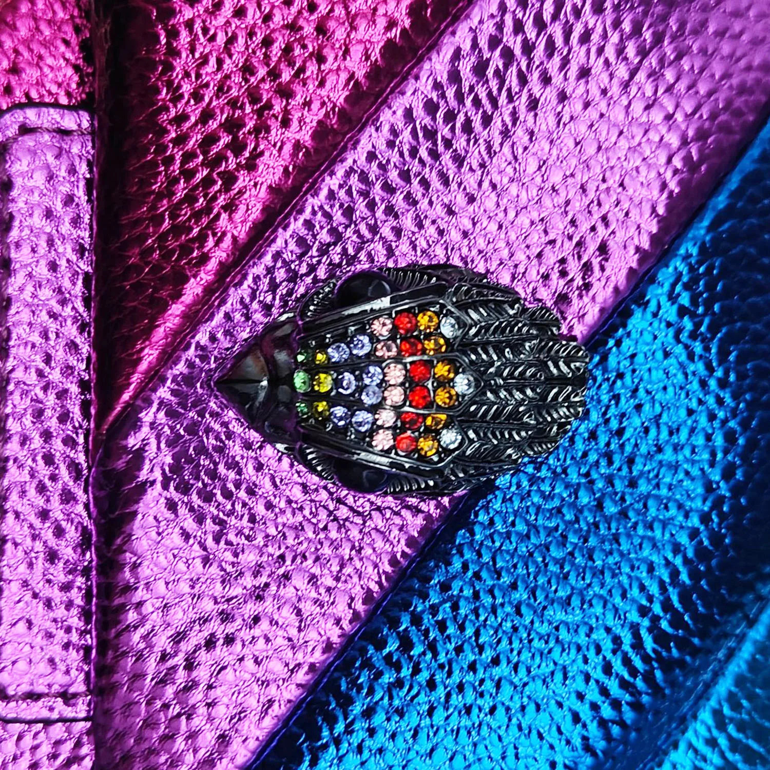 Kurt G London Multi-Coloured Patchwork Crossbody Bags For Women UK Brand Designer Fashion Trend Handbag PU Shoulder Bag