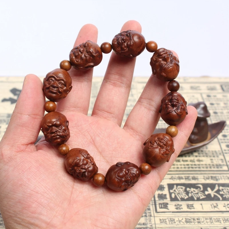 Браслет Lightning Strike Jujube восемнадцати Arhat Будда бусины чистая ручная работа