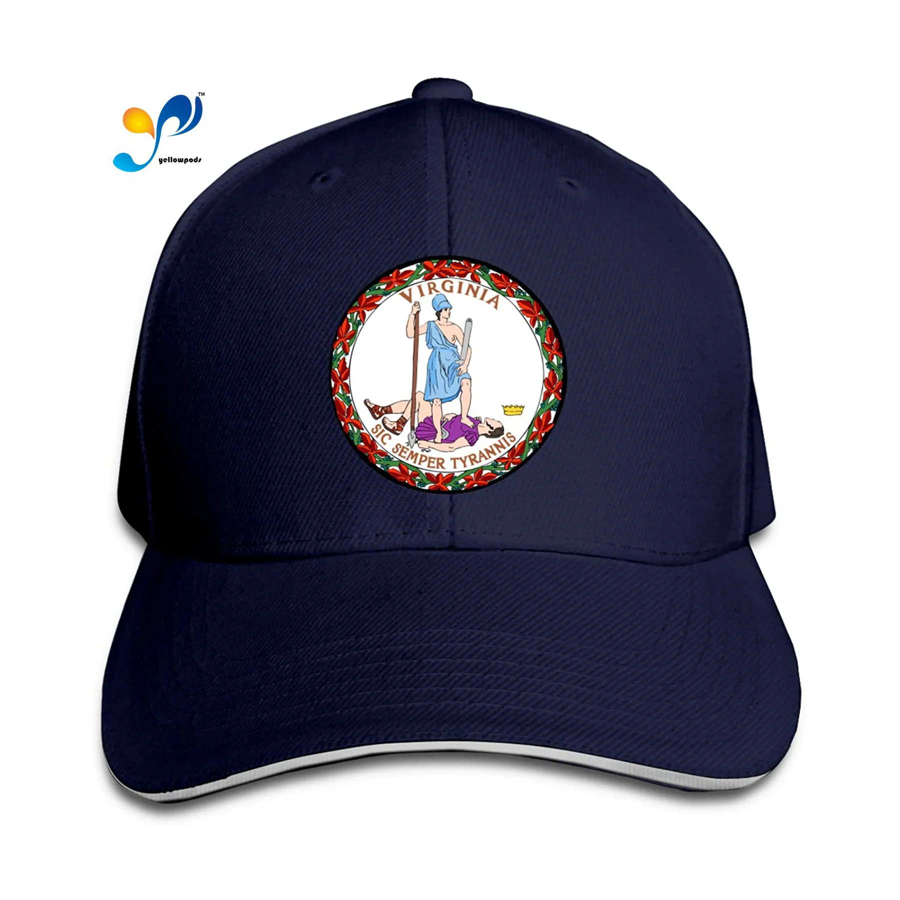 

Seal Of Virginia Sandwich Cap Mans Womens Peak Cap Free Regulating Moto Gp Baseball Cap