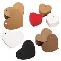 100pcs heart shaped paper tags christmas gift packaging hang tag kraft paper cards labels garment shoes bags packing accessories