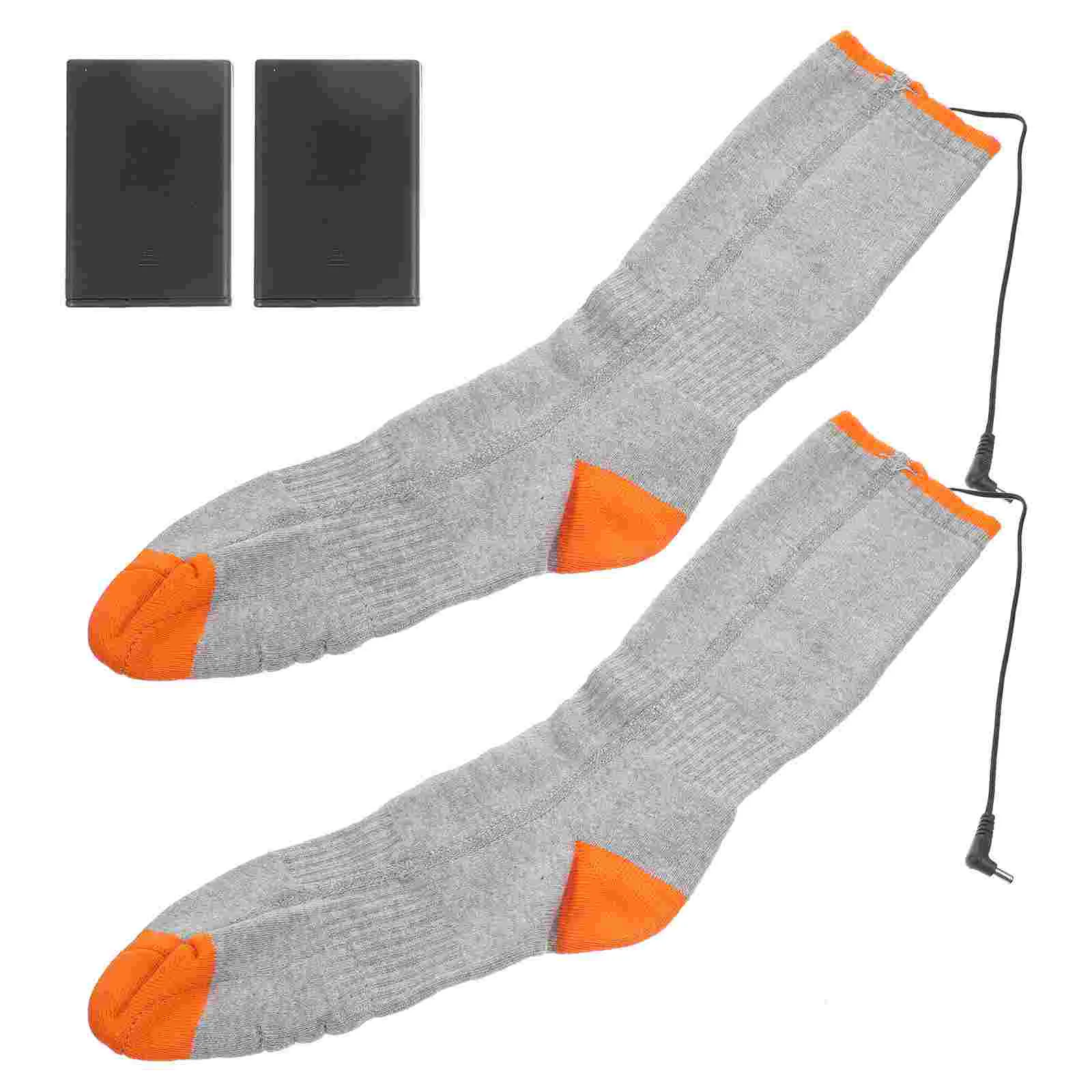 

Heated Socks Rechargeable Heating Socks Winter Cold Electric Thermal Socks For Ski Camping Hiking Riding ( Grey )