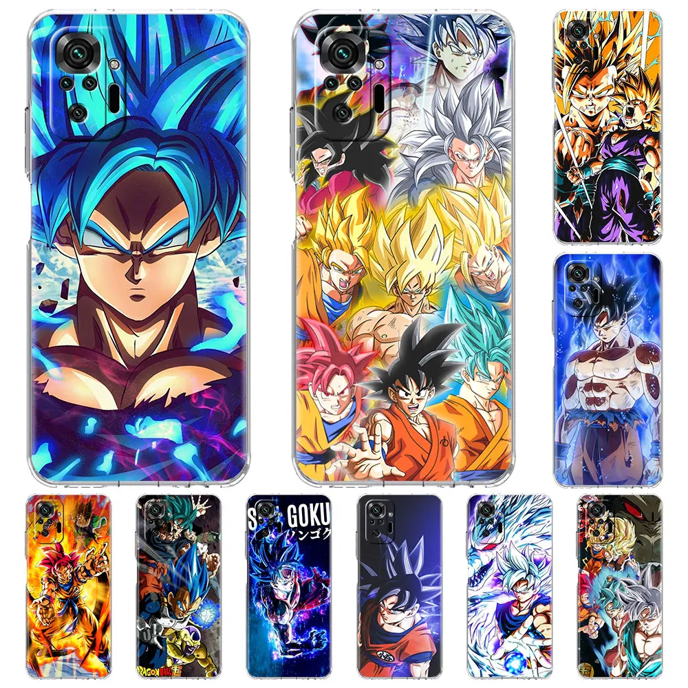 soft clear case for xiaomi redmi note 10 9 8 pro 9s 10s 8t 9a 9c k40 7 9t 8a silicone phone cover dragon ball anime tpu fundas free global shipping