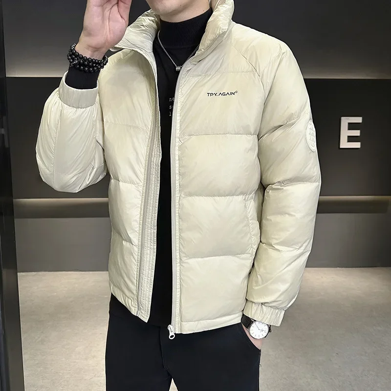 2024 новый зимний мужской теплый пуховик модный брендовый воротник-стойка