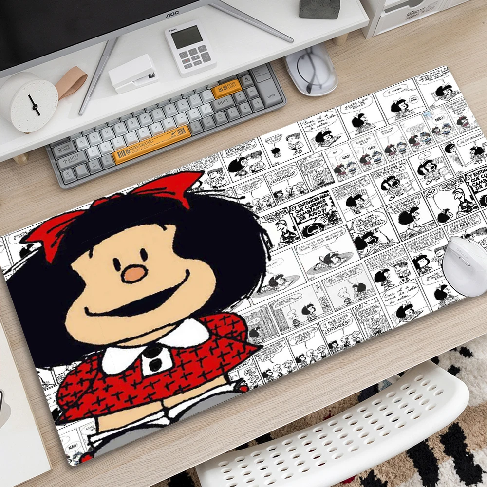Mafalda Mouse Pad Gamer XL Home Large HD Mousepad XXL MousePads Soft Office Anti Slip Computer Desktop Mouse Pad Mice Pad