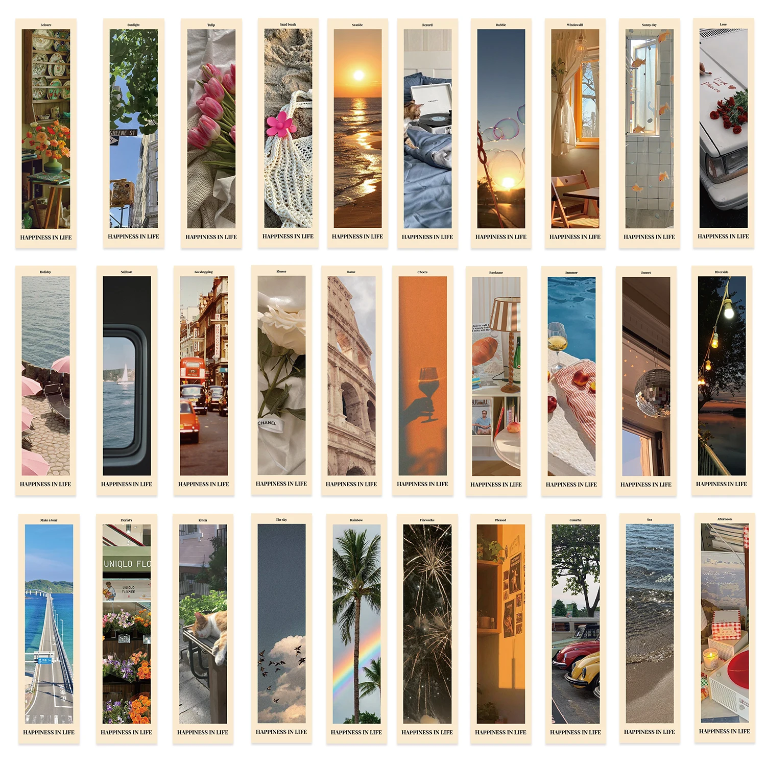 Бумажные закладки для книг набор из 30 штук