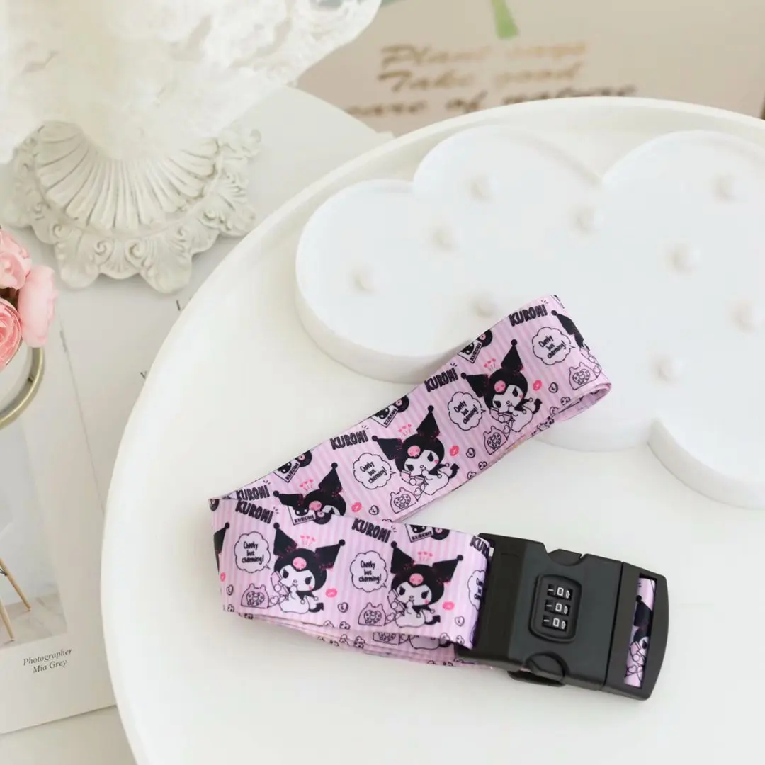 Kawaii Sanrios Kuromi аниме Регулируемый пароль замок для путешествий багажный ремень
